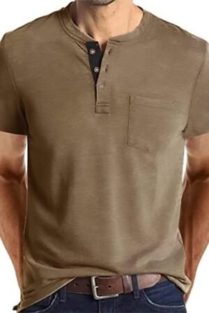 Henley Shirts Short Sleeve