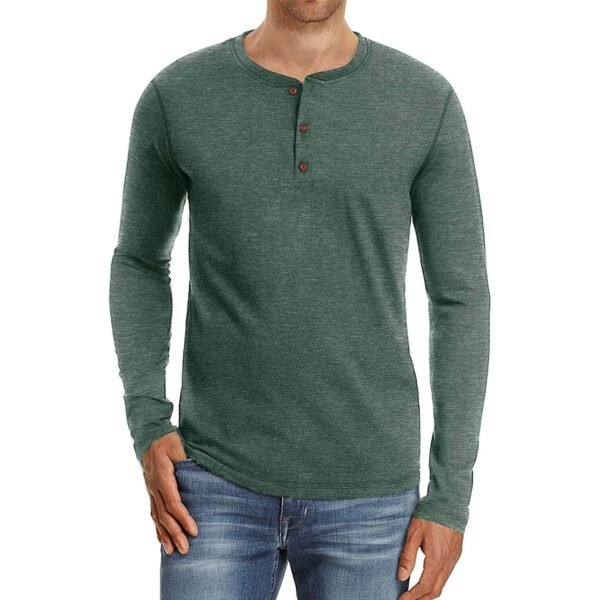 Men's Casual Slim Fit Long Sleeve Henley T-Shirts